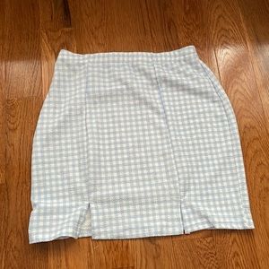 Womens Size Medium Blue and White Checkered Skirt